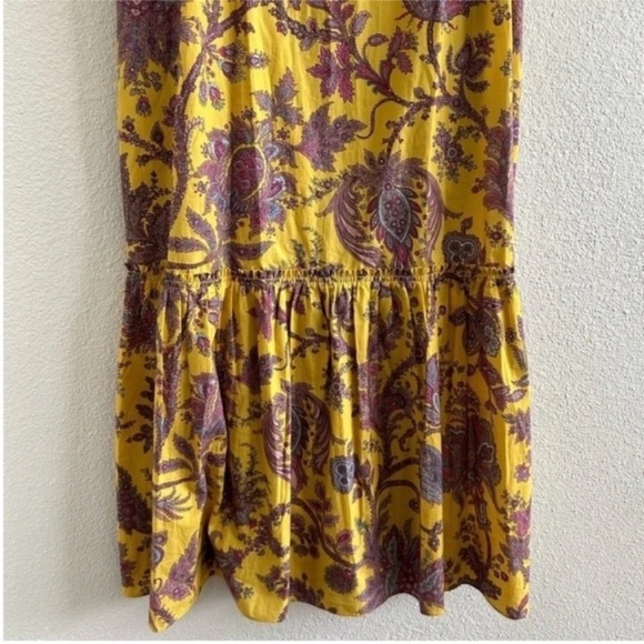 J. Crew Collection Tiered Cotton Poplin Floral Midi Dress Golden Paisley - Picture 5 of 9